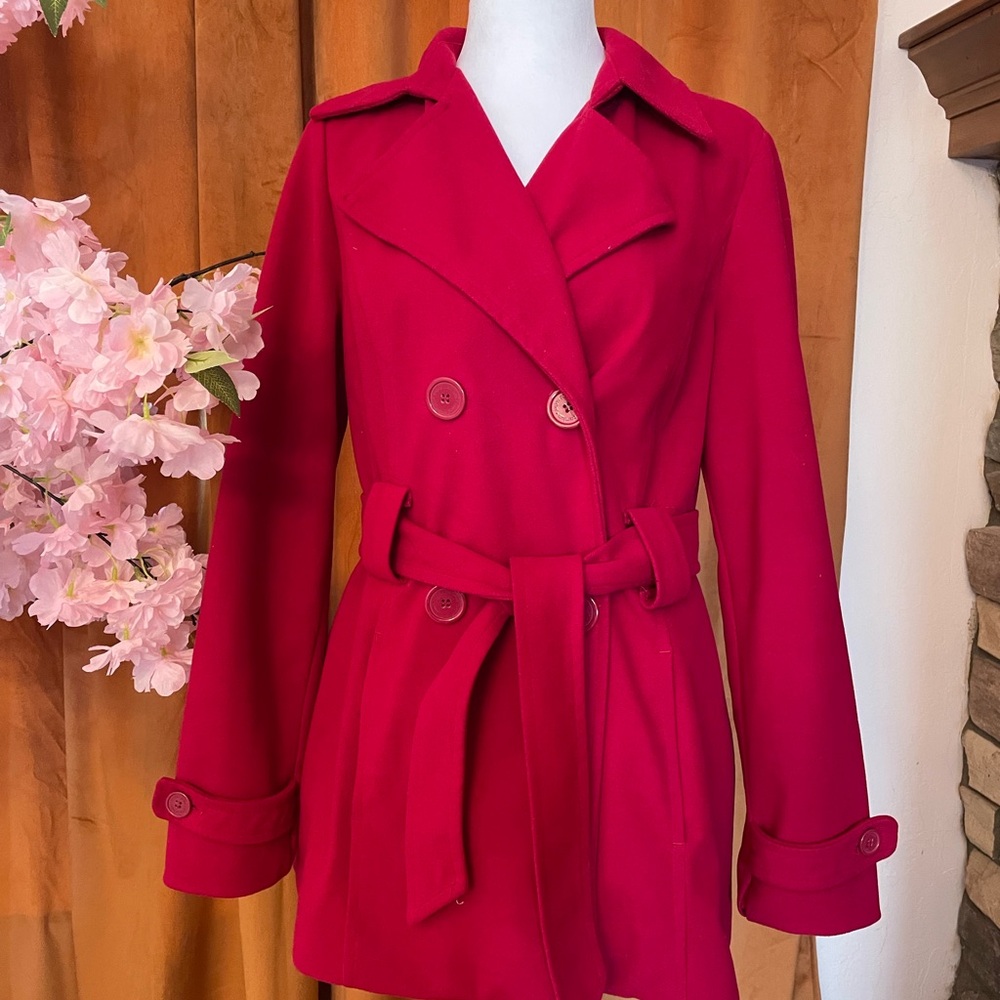 Jou Jou Women's Red Trench Coat